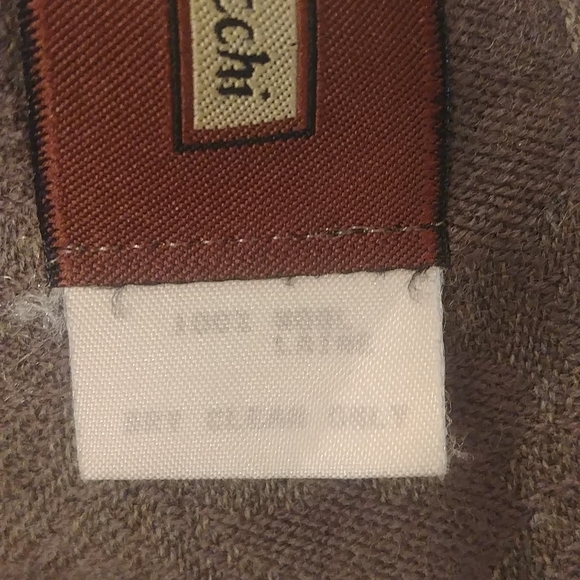 Cecchi E Cecchi Vtg Grey Wool Damask Scarf Fringed Italy - Picture 6 of 6